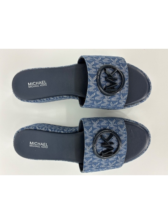 Michael Kors Shoes - Michael Kors Blue Denim Platform Slide Sandals Women's size 7M